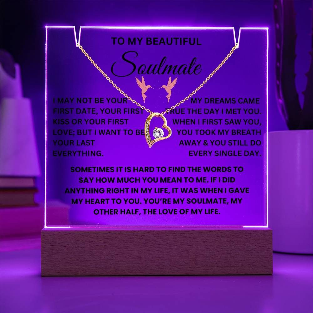 To My Beautiful Soulmate - Keepsake Acrylic and Necklace Bundle - TJ045
