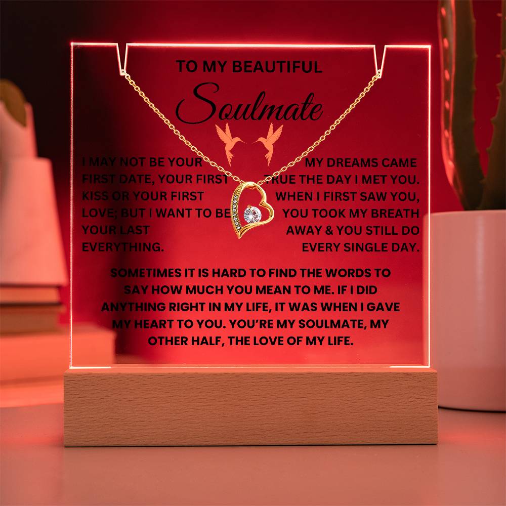 To My Beautiful Soulmate - Keepsake Acrylic and Necklace Bundle - TJ045