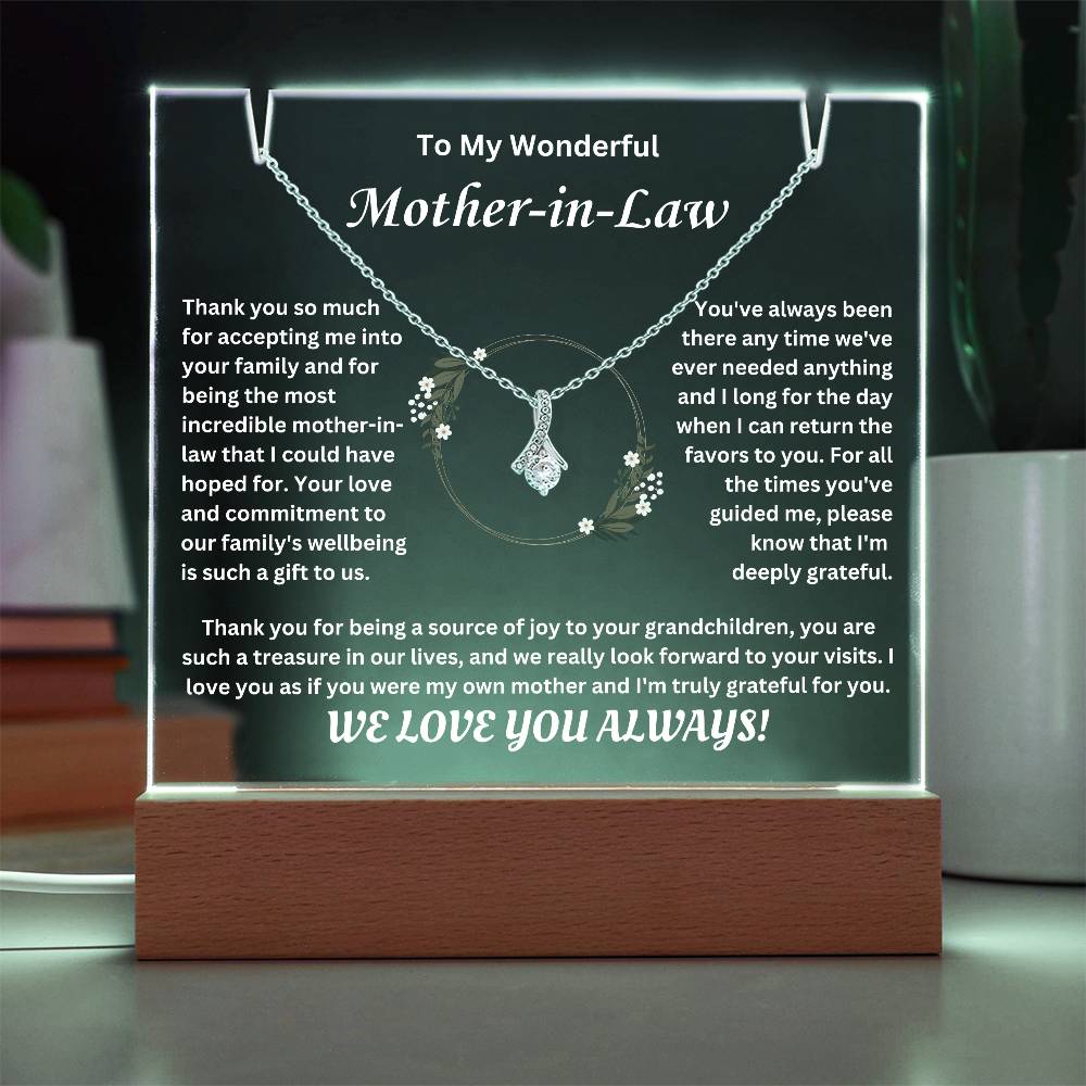 To My Wonderful Mother-In-Law - Keepsake Acrylic Gift Set - TJ042