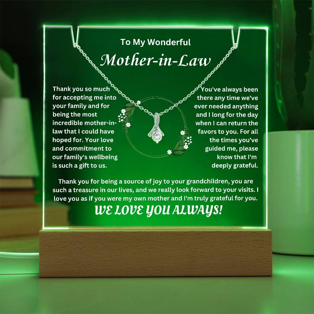 To My Wonderful Mother-In-Law - Keepsake Acrylic Gift Set - TJ042