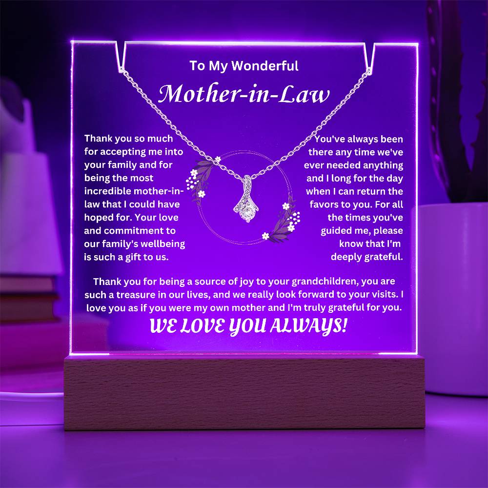 To My Wonderful Mother-In-Law - Keepsake Acrylic Gift Set - TJ042