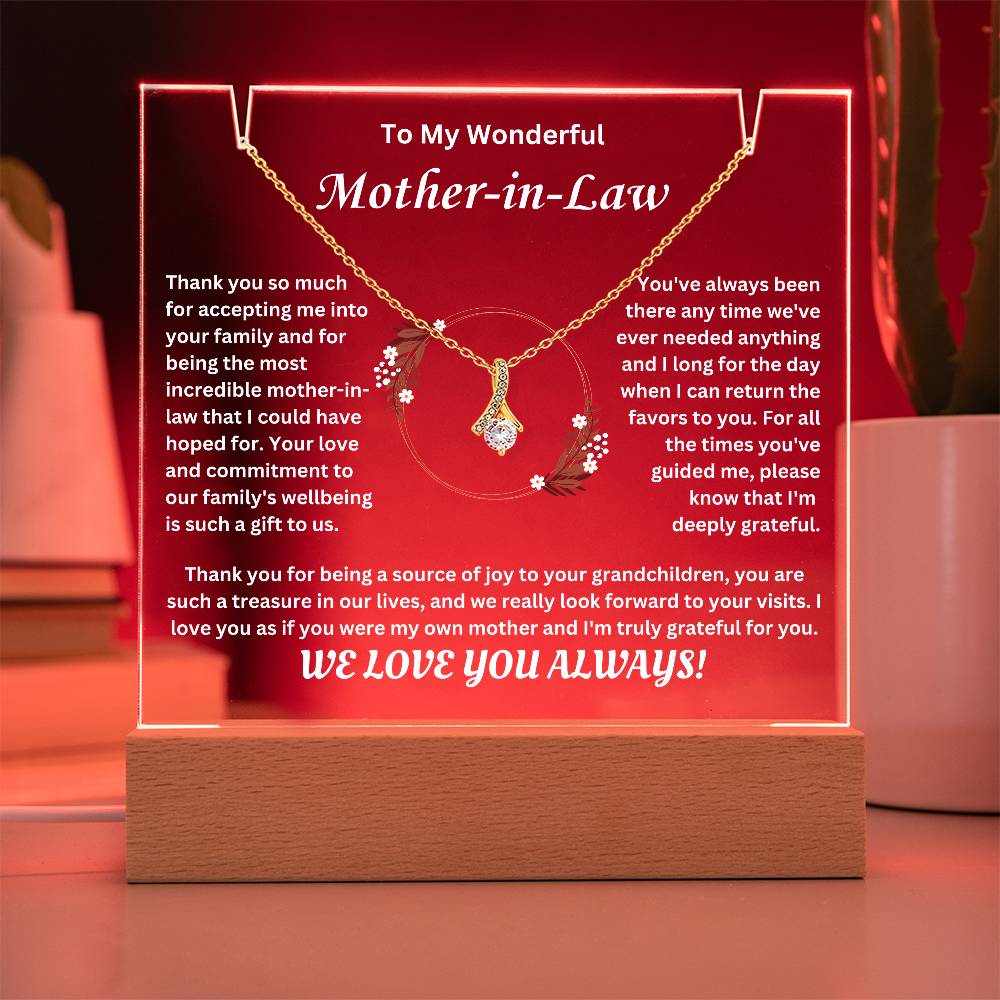 To My Wonderful Mother-In-Law - Keepsake Acrylic Gift Set - TJ042