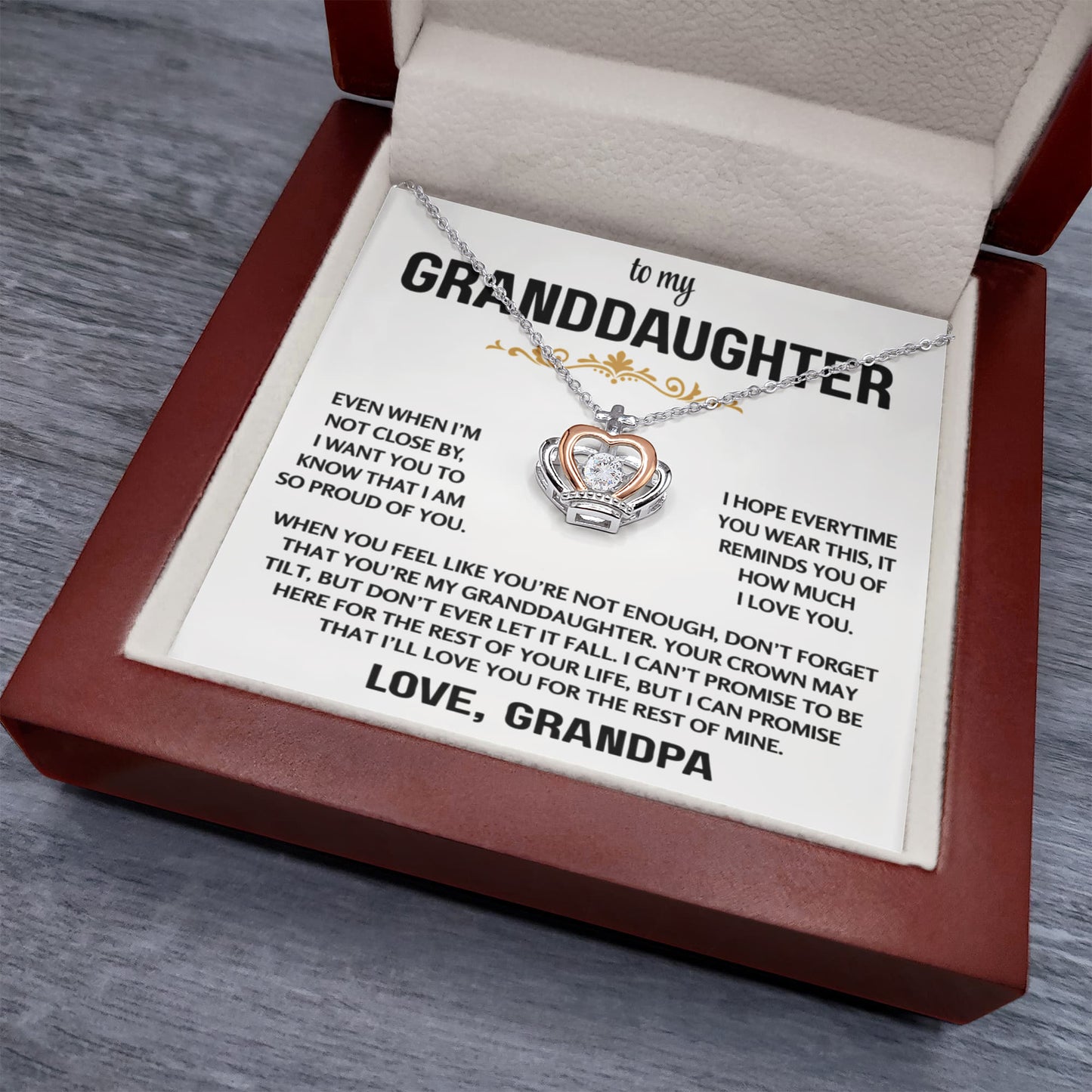 To My Granddaughter - Crown Pendant Gift Set - TJ195