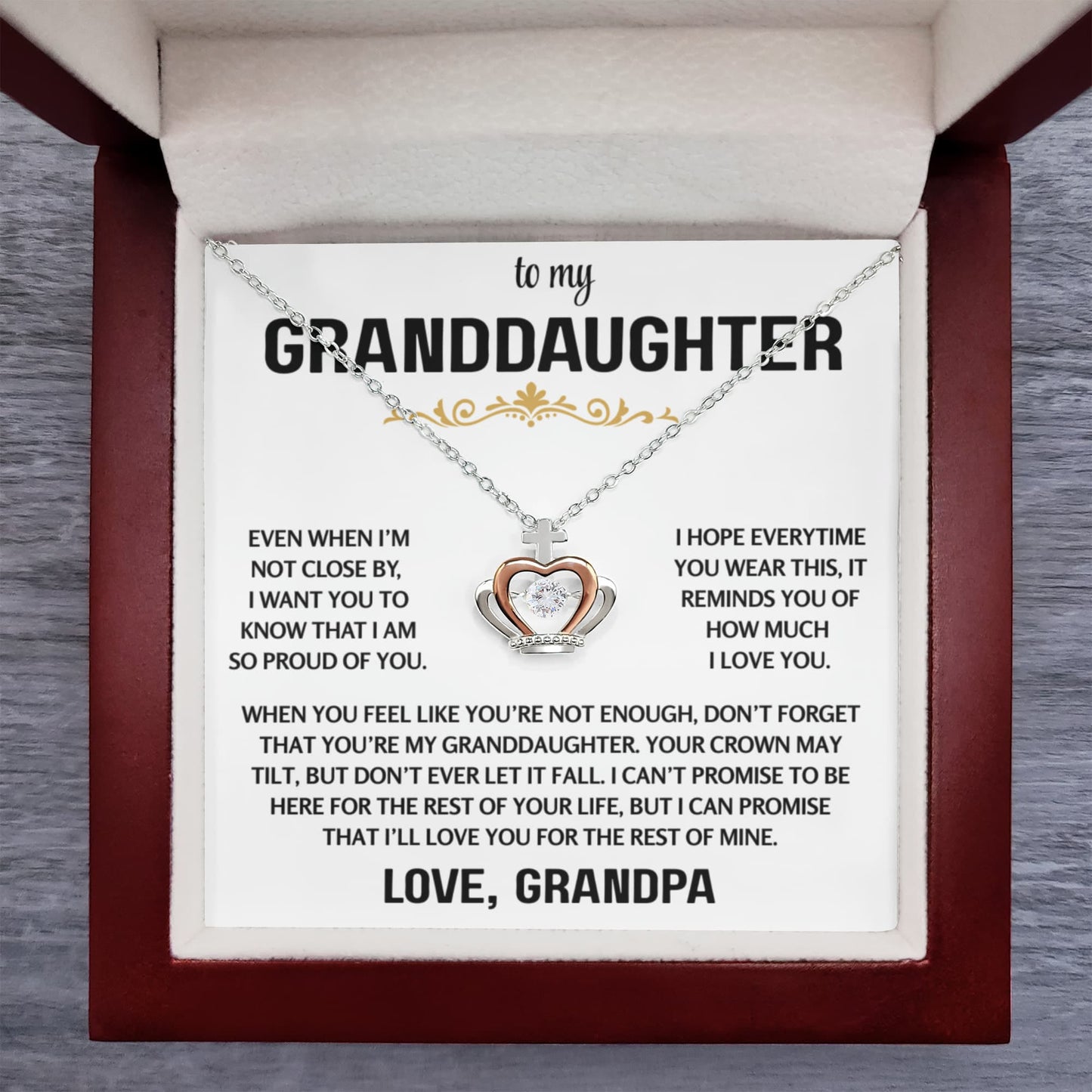 To My Granddaughter - Crown Pendant Gift Set - TJ195