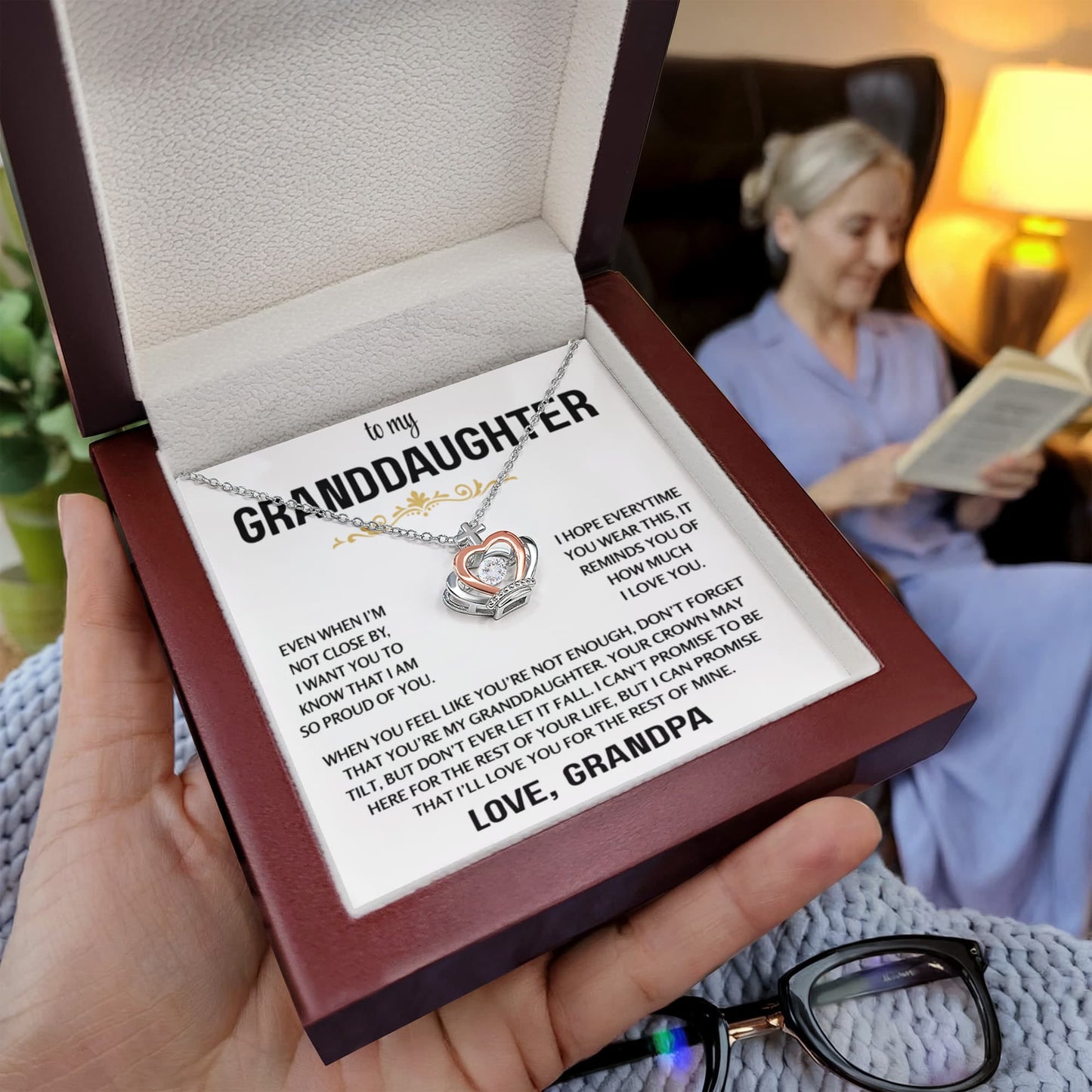 To My Granddaughter - Crown Pendant Gift Set - TJ195