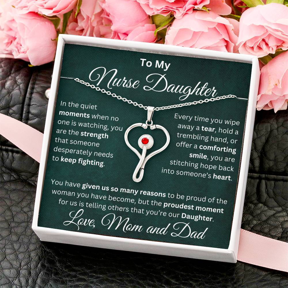 To My Nurse Daughter - HeartScope Necklace - TJ046