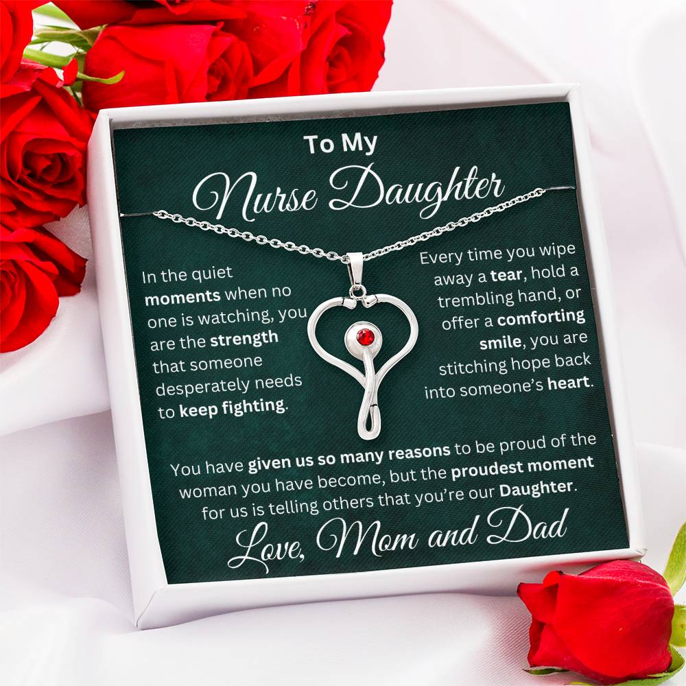 To My Nurse Daughter - HeartScope Necklace - TJ046