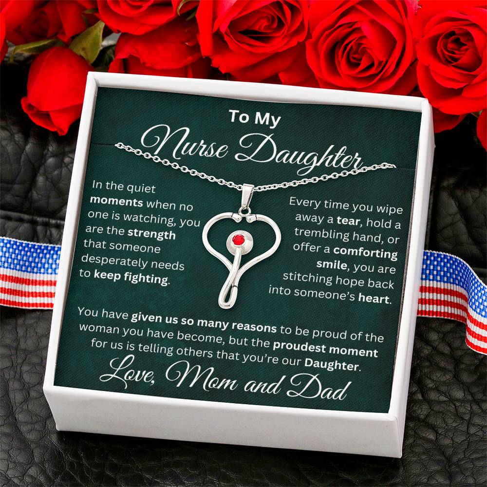 To My Nurse Daughter - HeartScope Necklace - TJ046