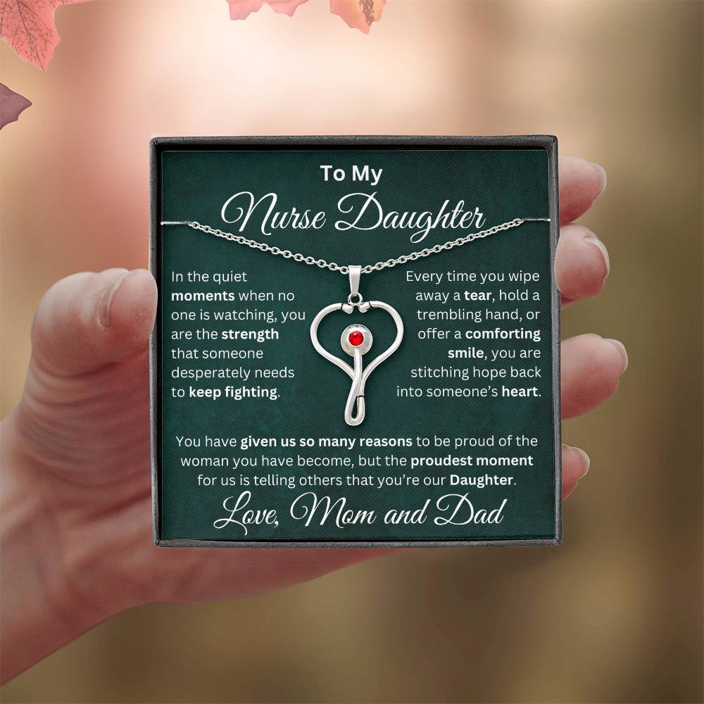 To My Nurse Daughter - HeartScope Necklace - TJ046