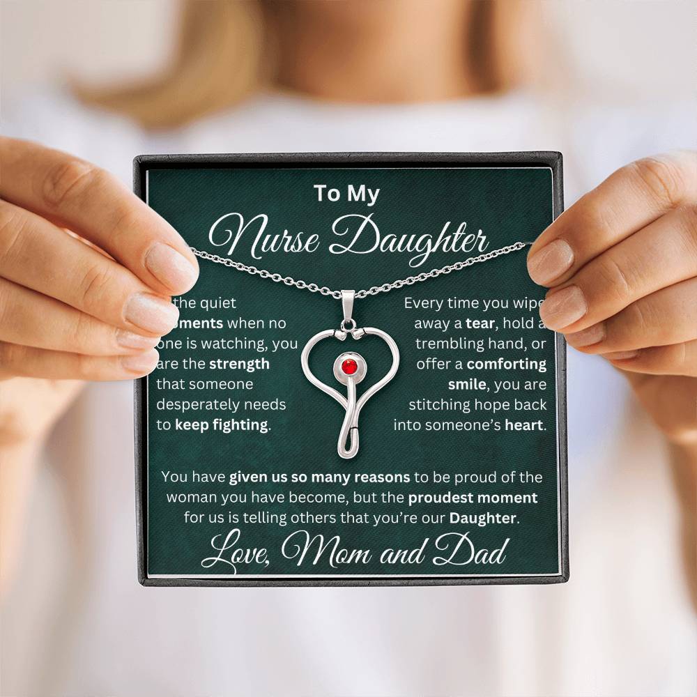 To My Nurse Daughter - HeartScope Necklace - TJ046