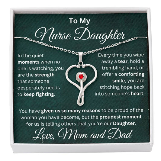 To My Nurse Daughter - HeartScope Necklace - TJ046