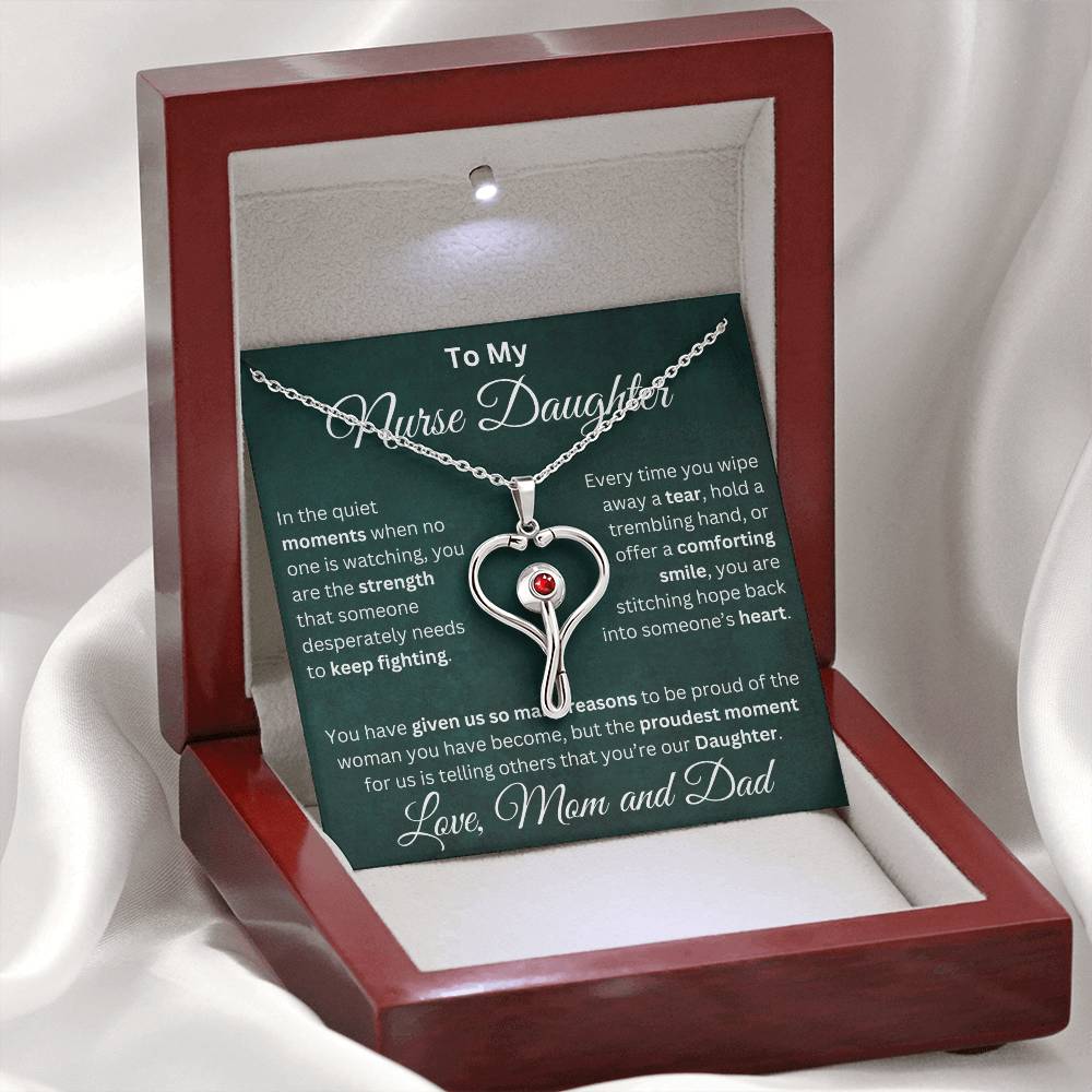 To My Nurse Daughter - HeartScope Necklace - TJ046