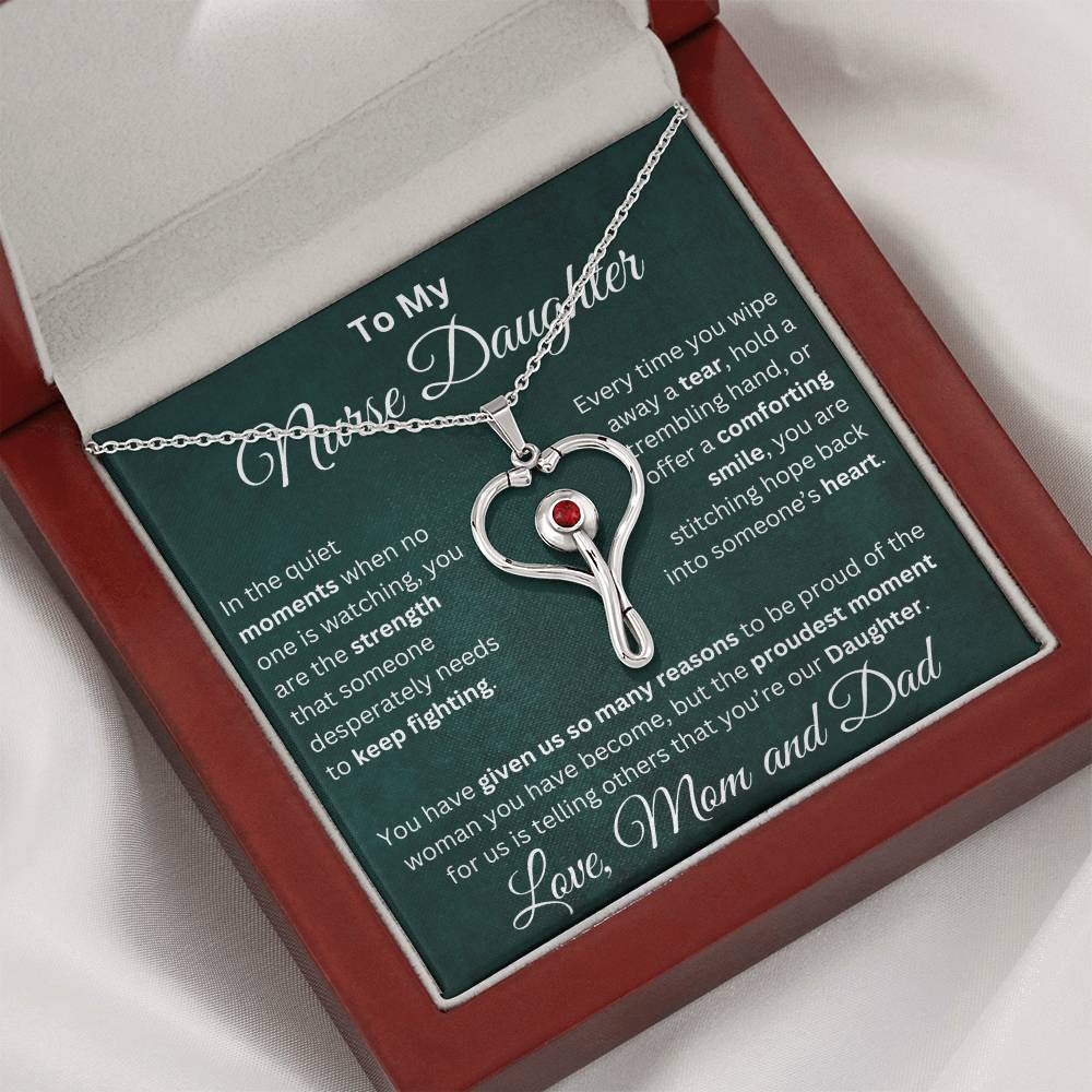 To My Nurse Daughter - HeartScope Necklace - TJ046