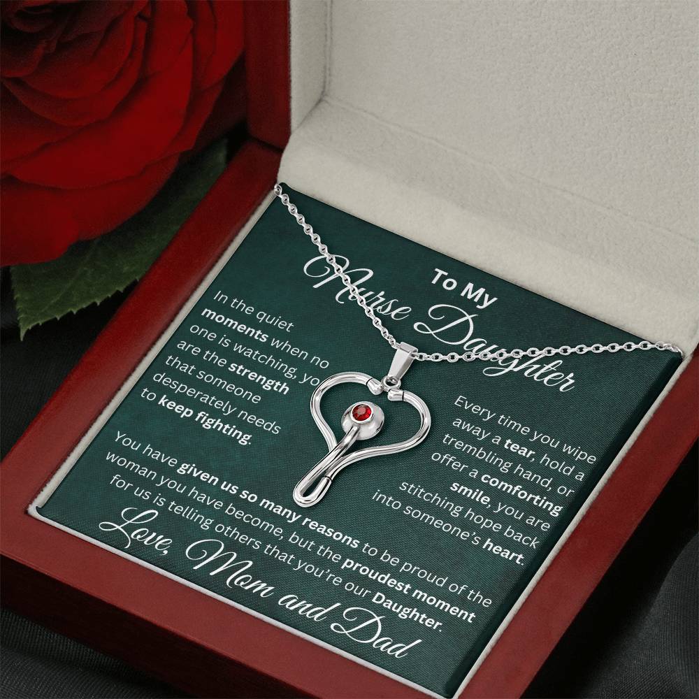 To My Nurse Daughter - HeartScope Necklace - TJ046