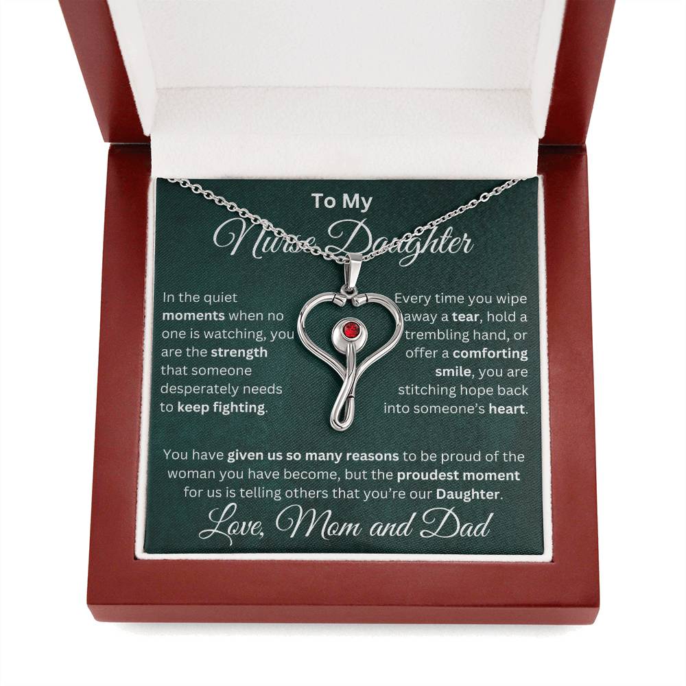 To My Nurse Daughter - HeartScope Necklace - TJ046